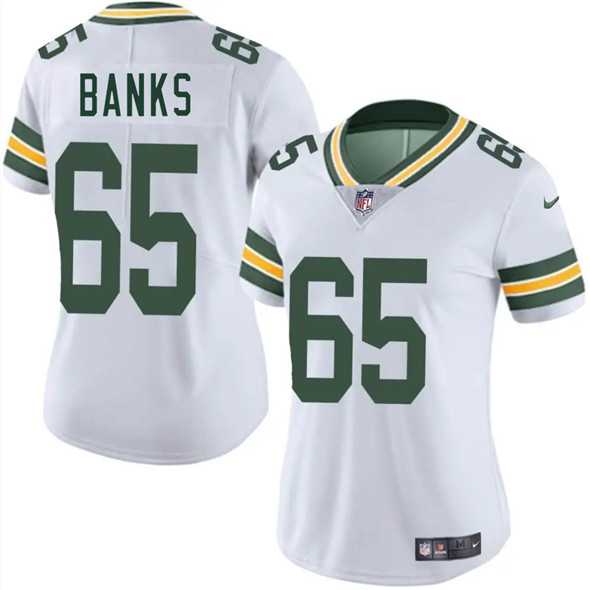 Womens Green Bay Packers #65 Aaron Banks White 2025 Vapor Untouchable Limited Stitched Jersey Dzhi->green bay packers->NFL Jersey